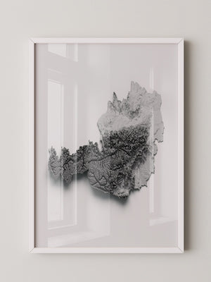 Österreich Relief Schattengrau