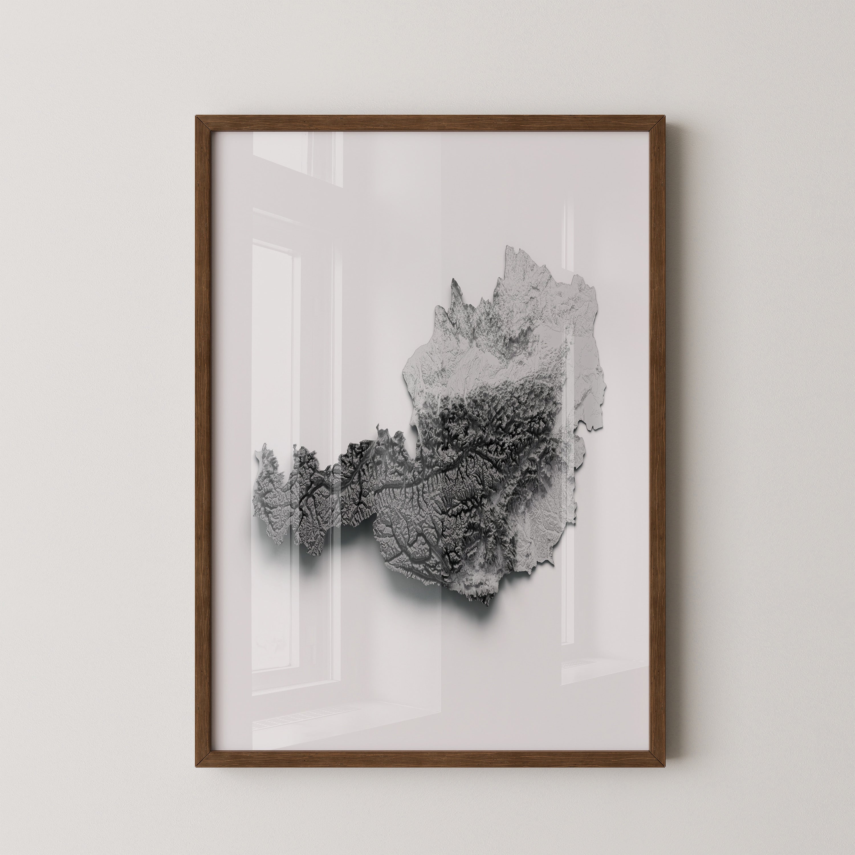 Österreich Relief Schattengrau