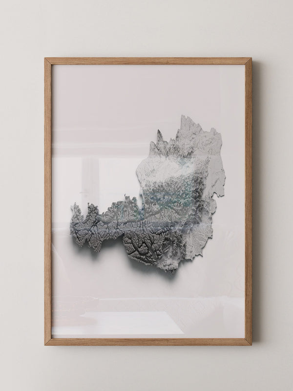 Österreich Relief Schattengrau