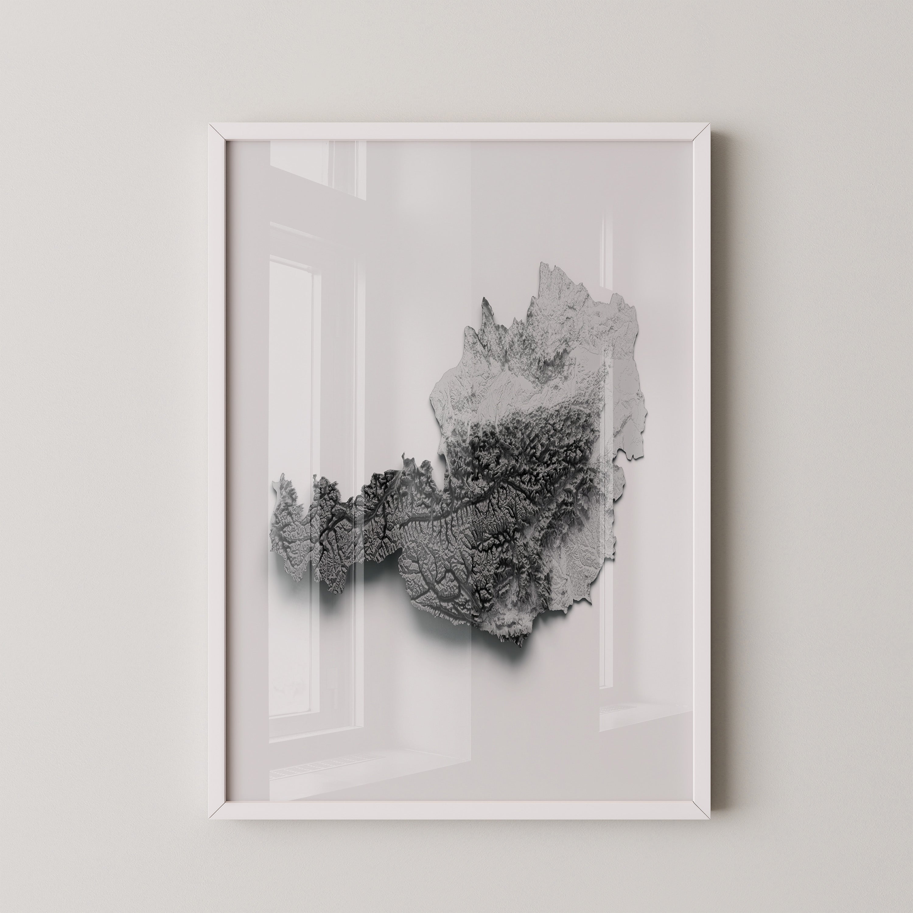 Österreich Relief Schattengrau