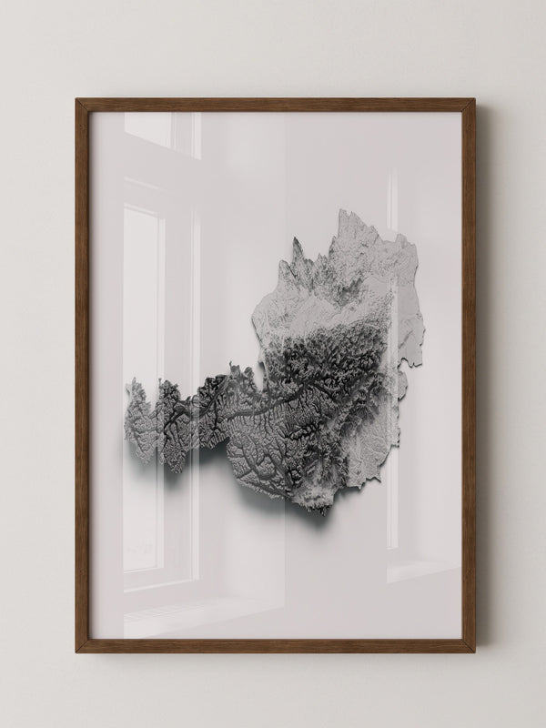 Österreich Relief Schattengrau