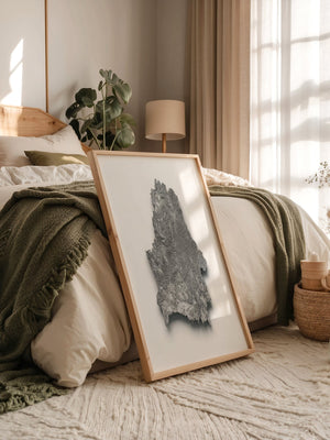 Reliefkarte Silber Struktur
