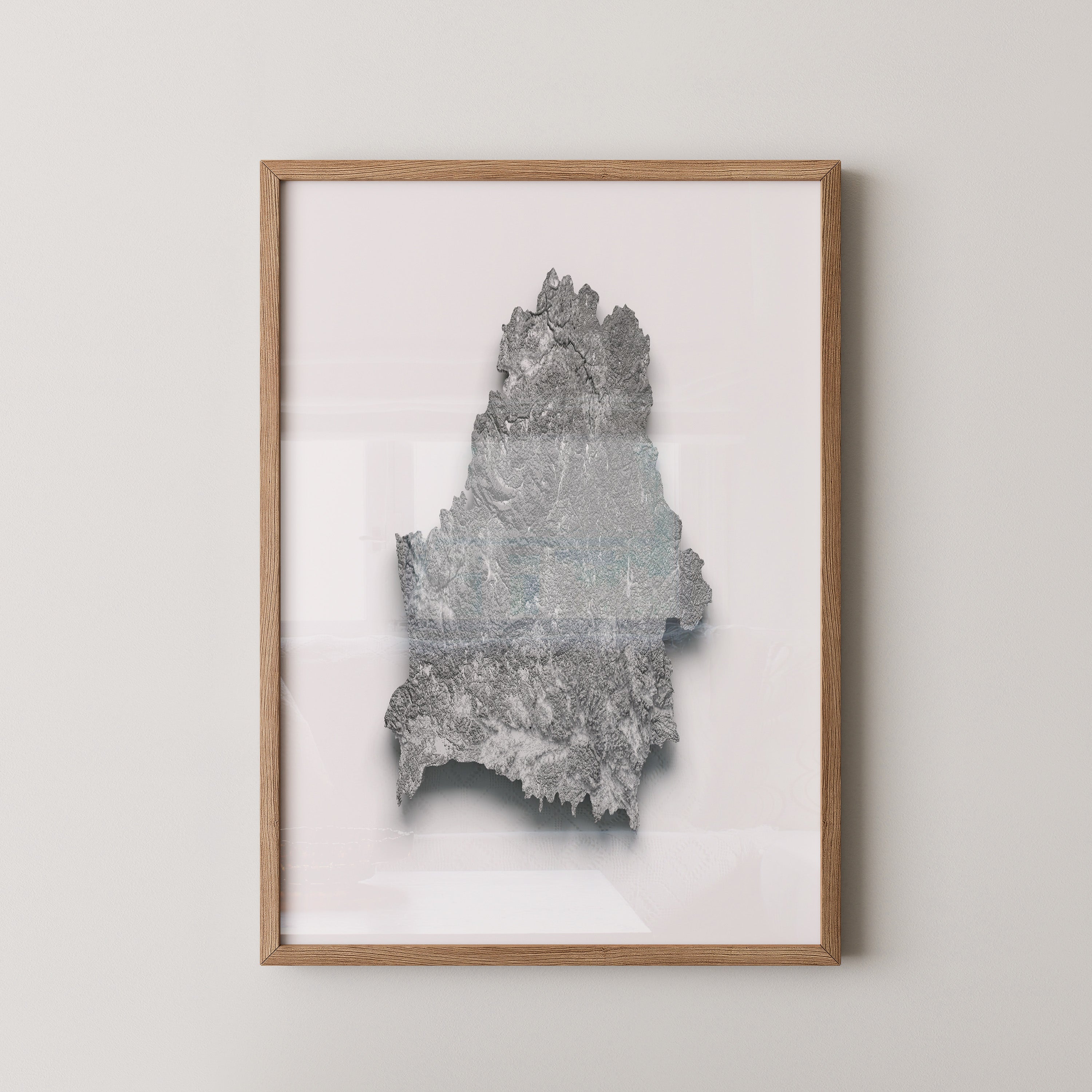 Reliefkarte Silber Struktur