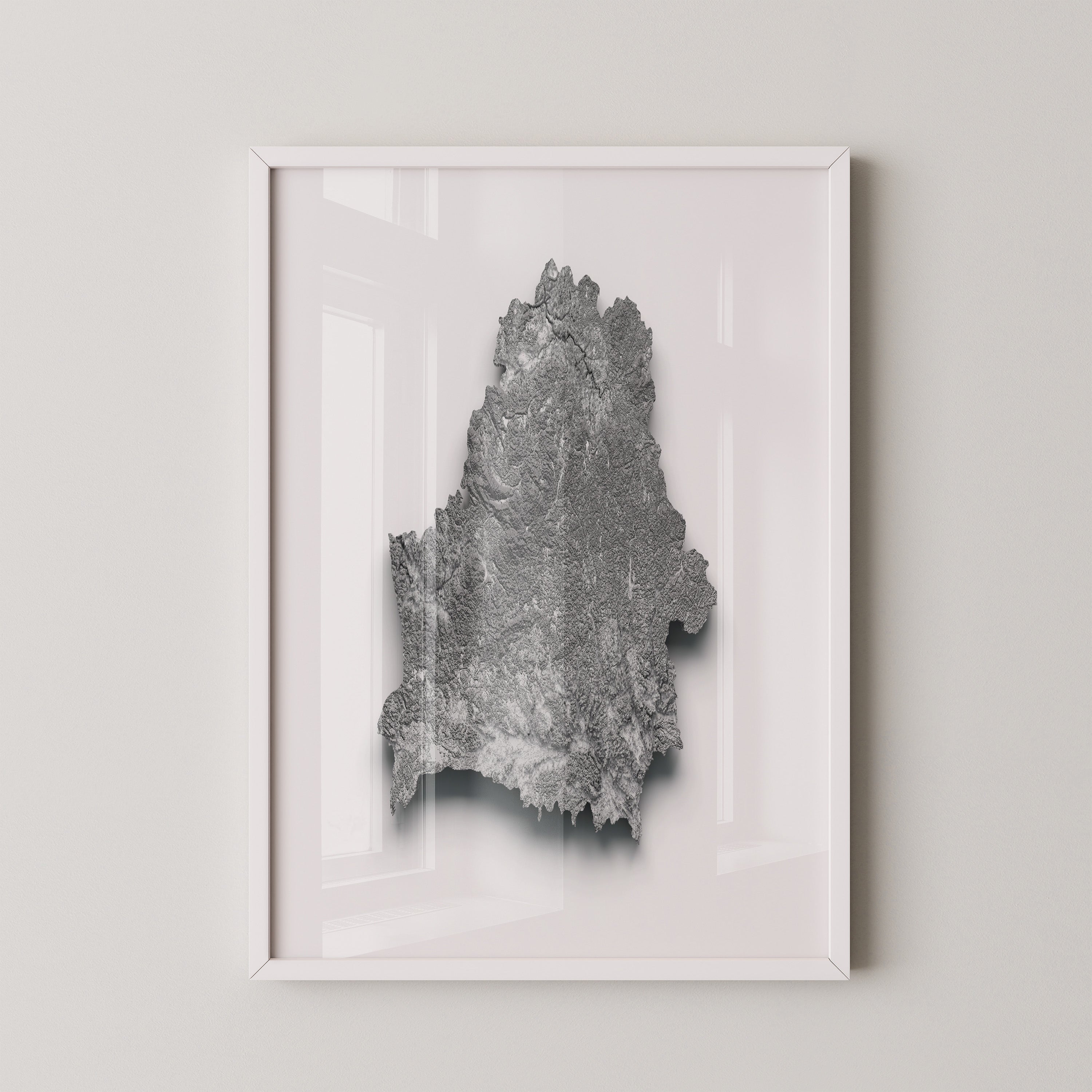 Reliefkarte Silber Struktur