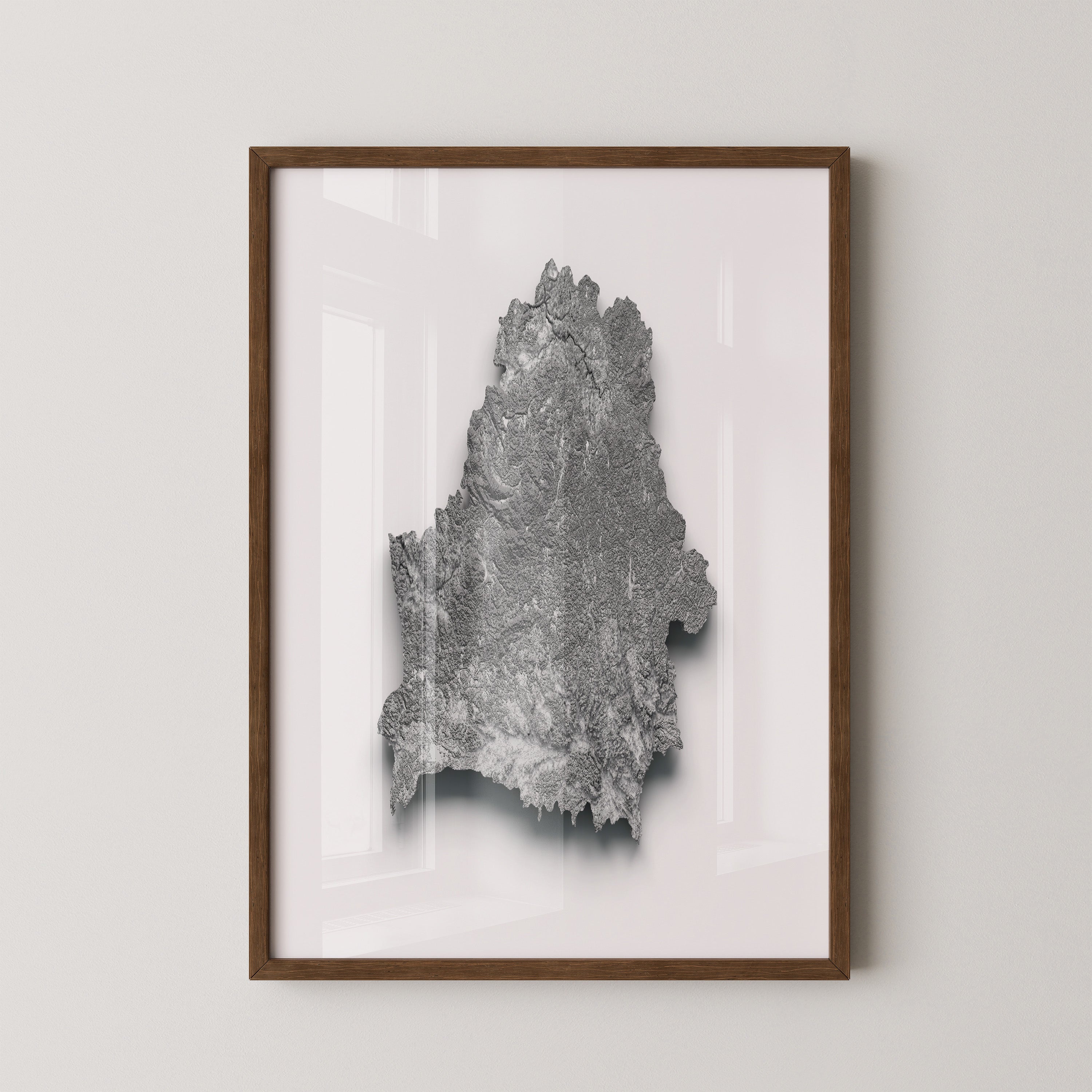 Reliefkarte Silber Struktur