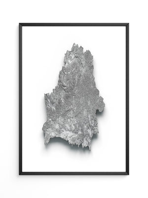 Reliefkarte Silber Struktur