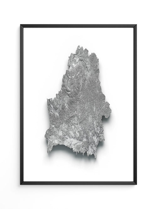 Reliefkarte Silber Struktur