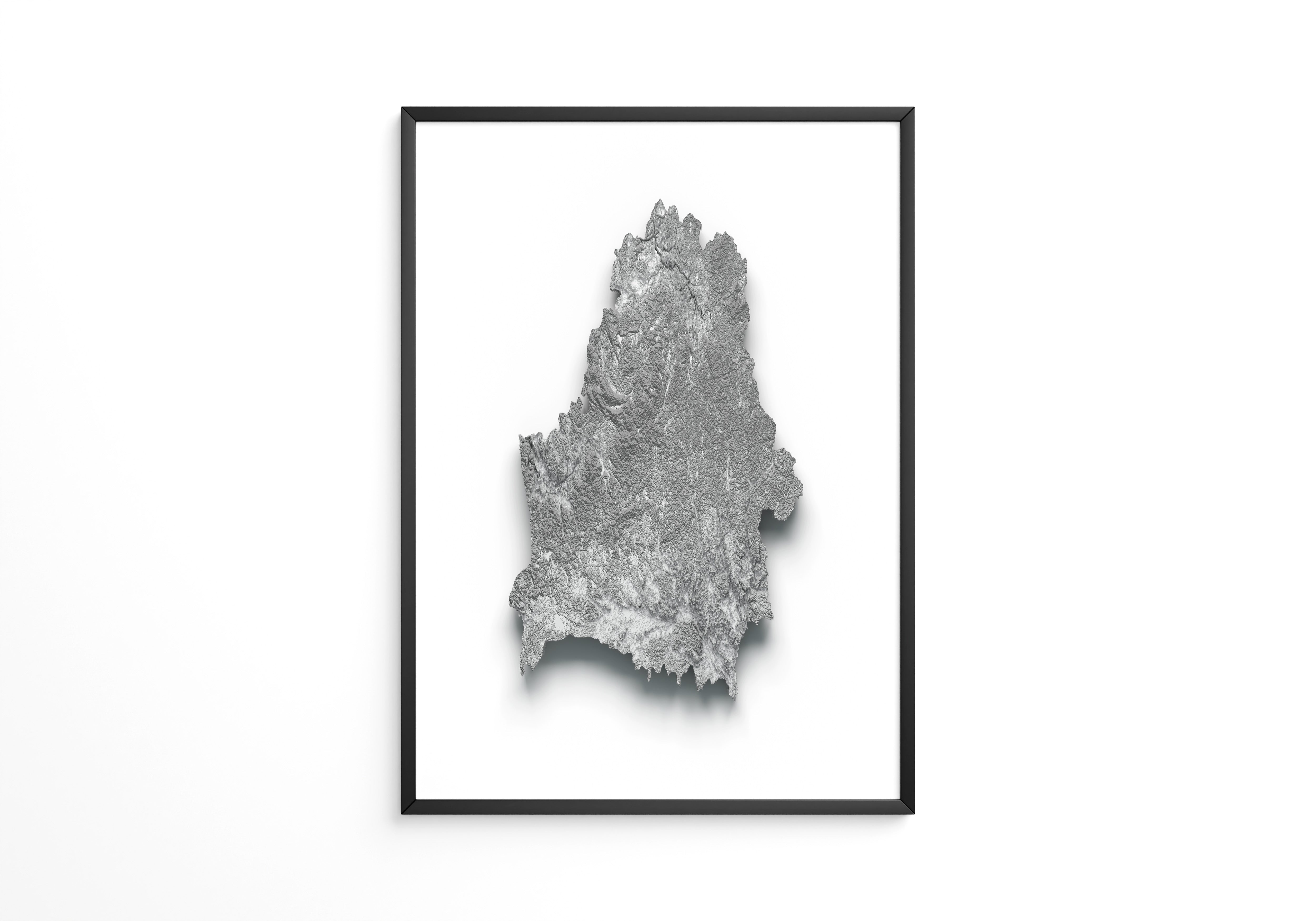 Reliefkarte Silber Struktur