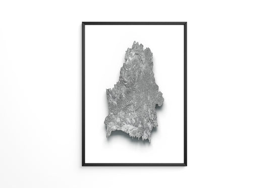 Reliefkarte Silber Struktur