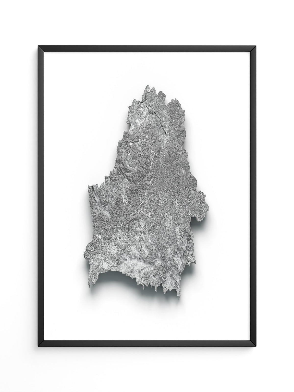 Reliefkarte Silber Struktur