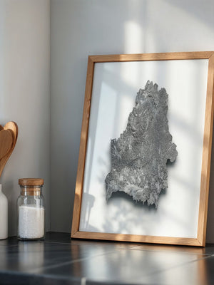 Reliefkarte Silber Struktur