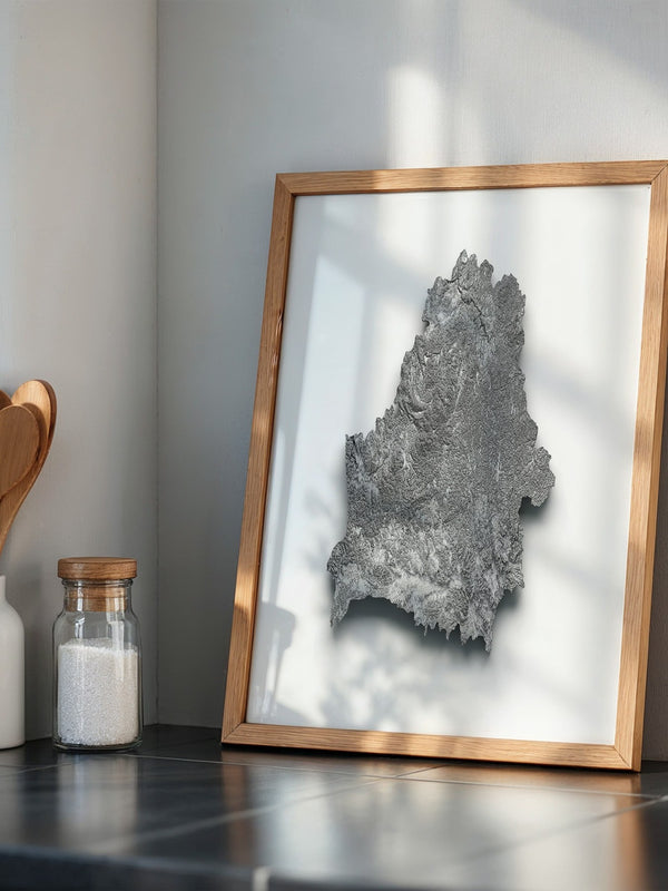 Reliefkarte Silber Struktur
