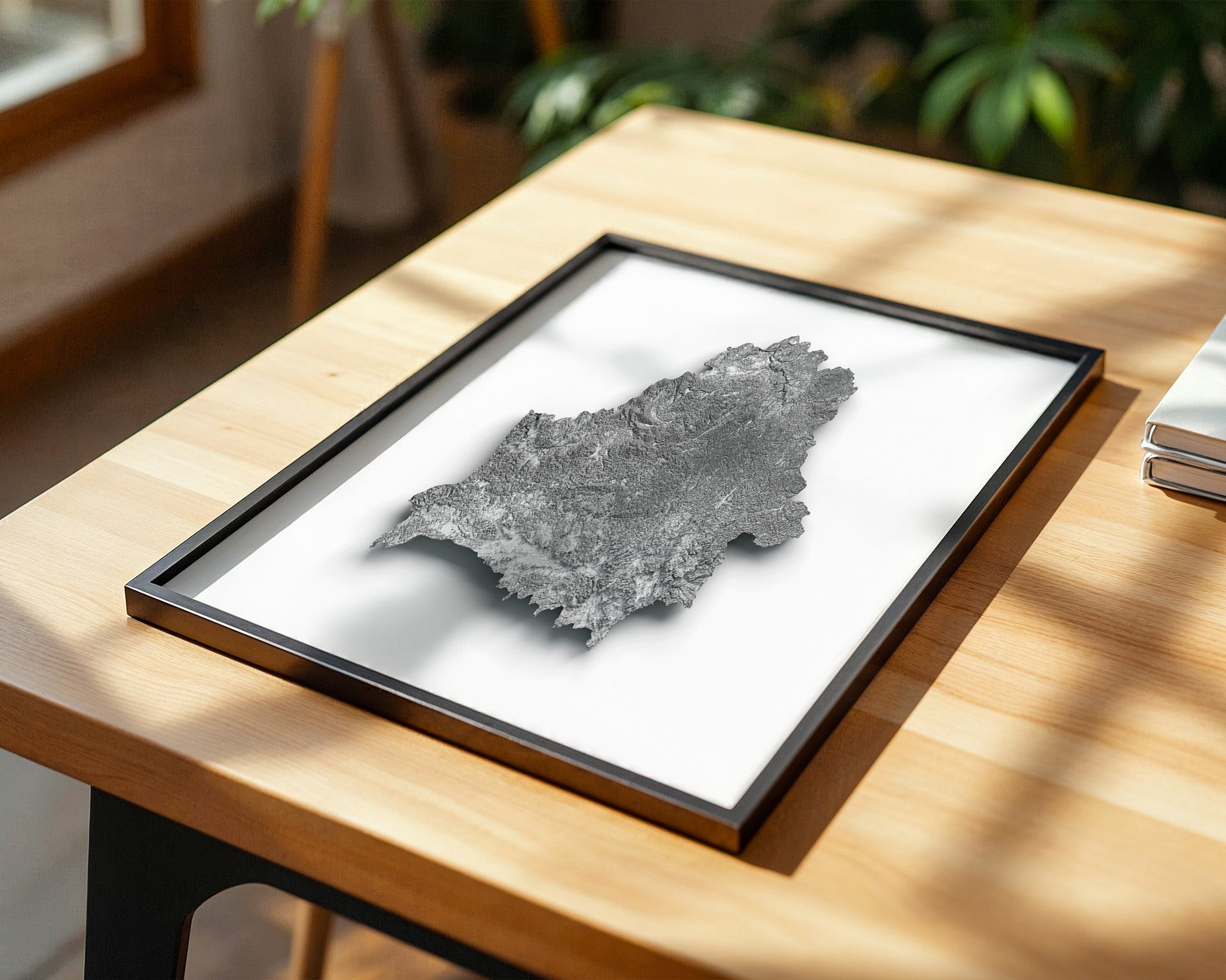 Reliefkarte Silber Struktur