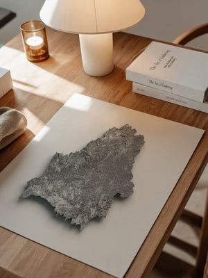 Reliefkarte Silber Struktur