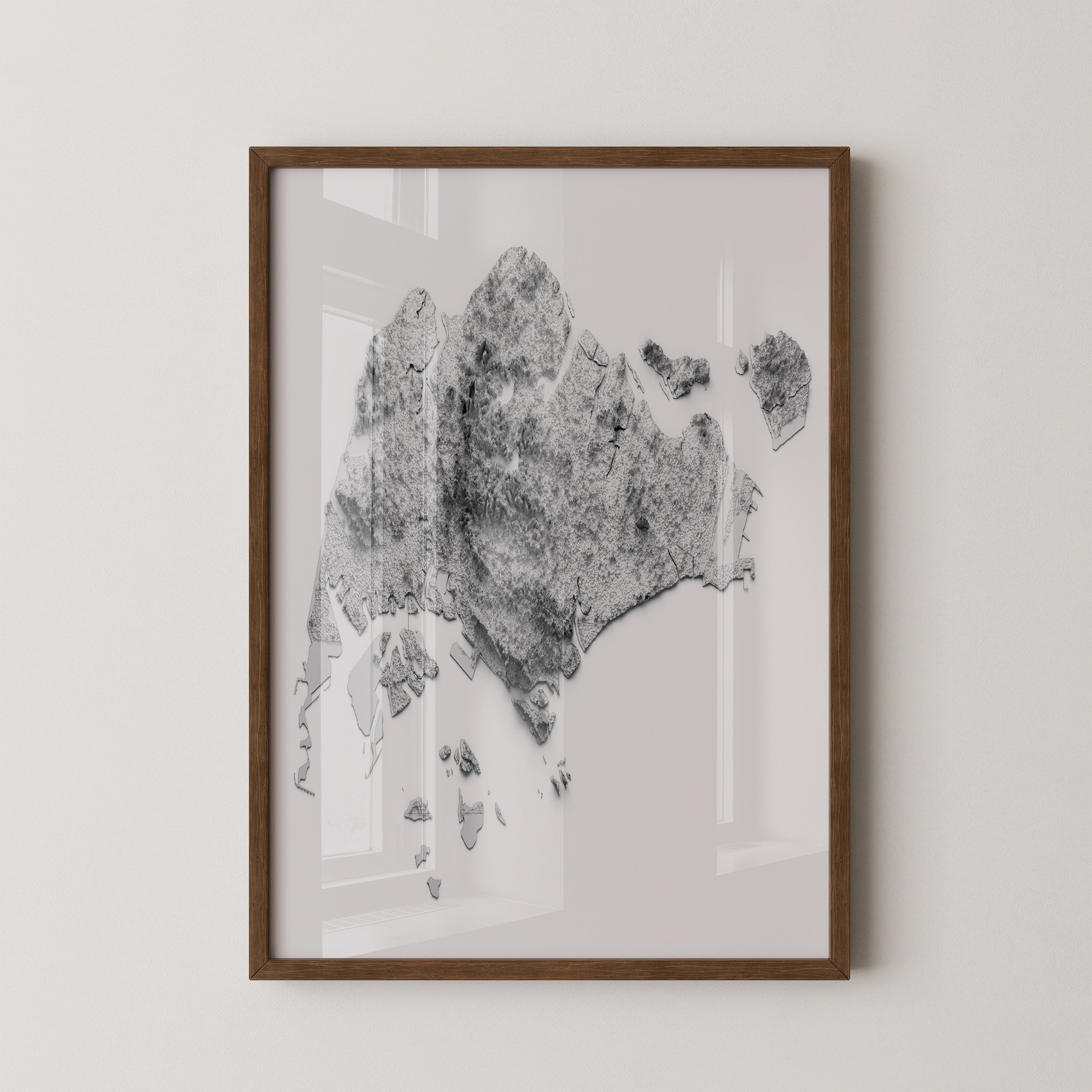 Inselrelief Textur Grau