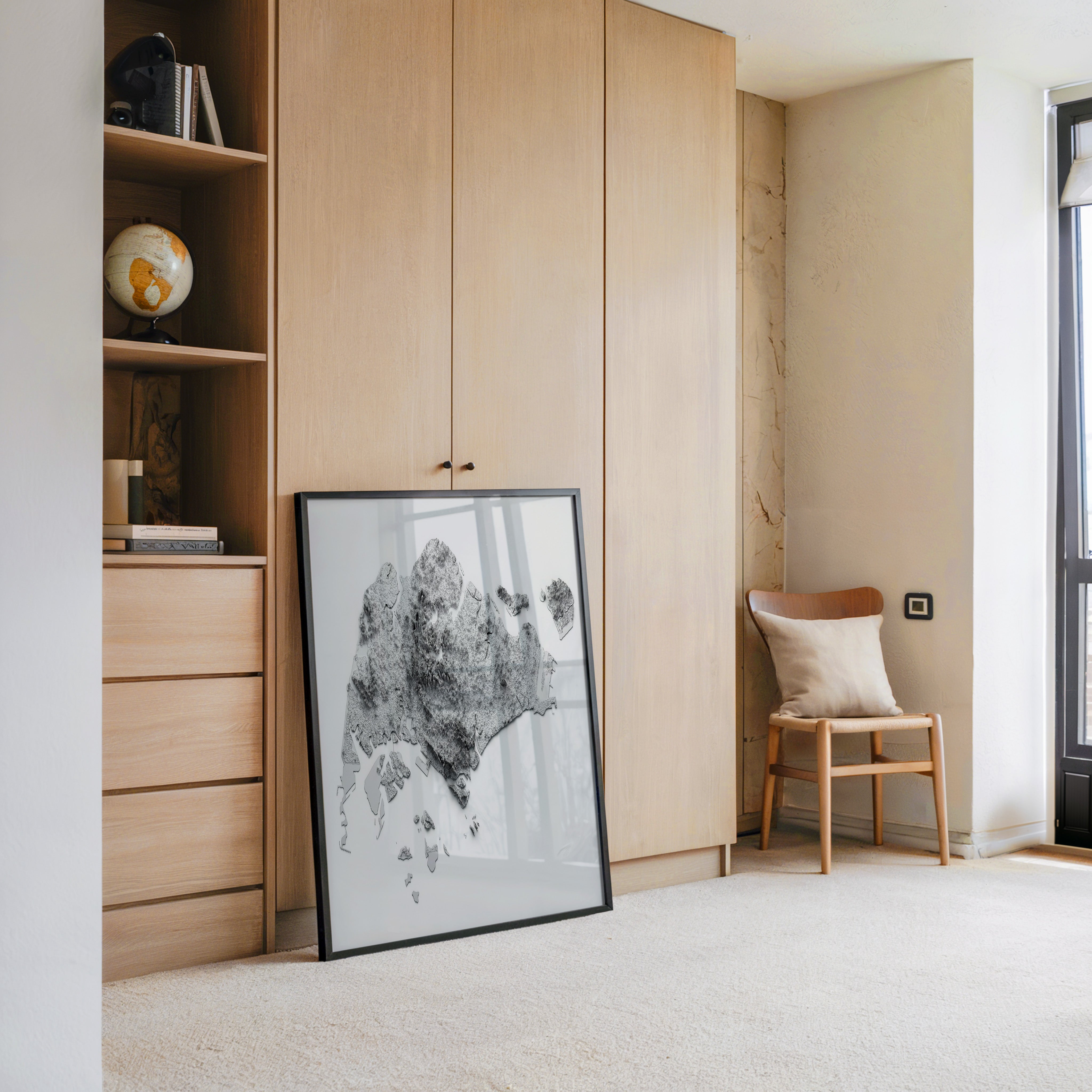 Inselrelief Textur Grau