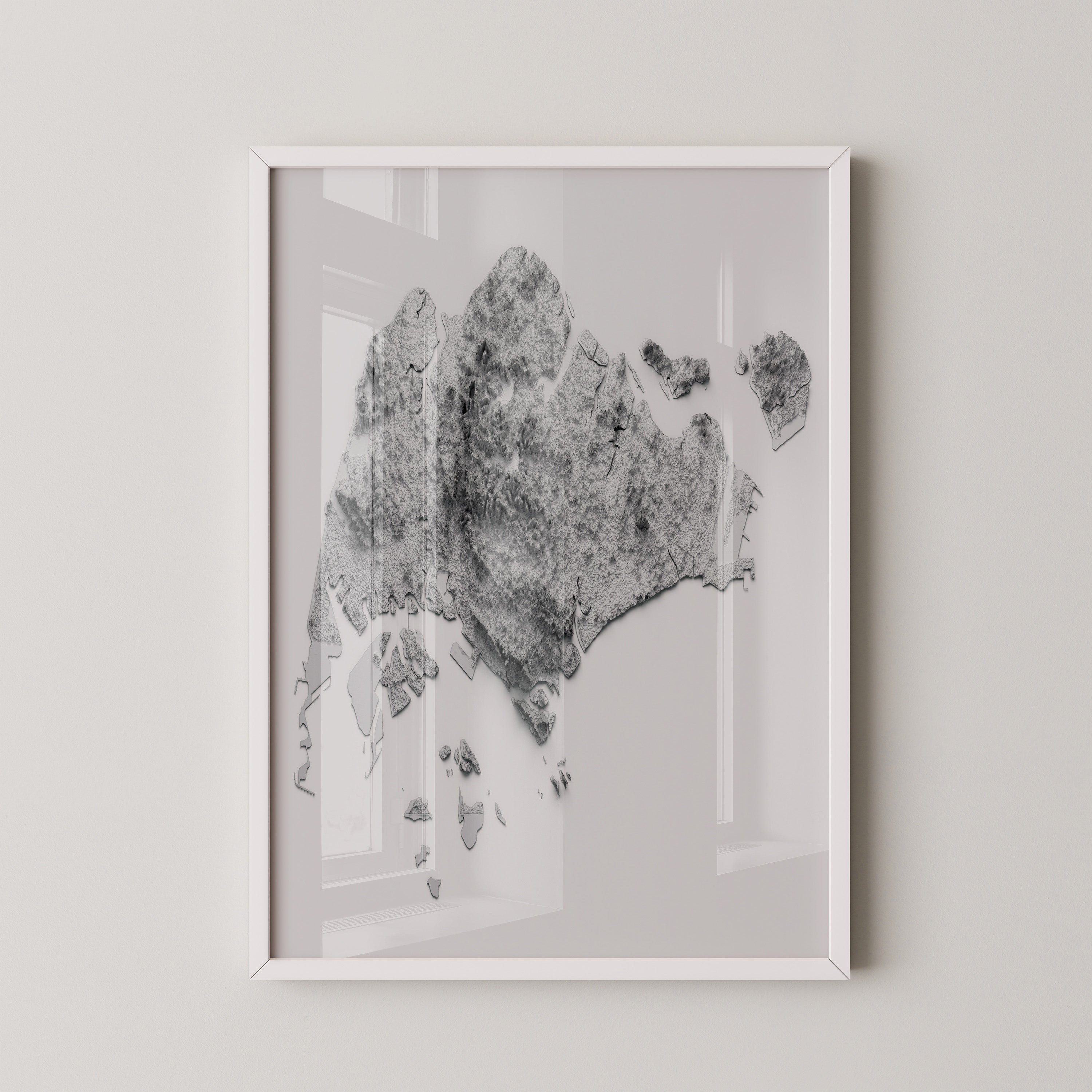 Inselrelief Textur Grau