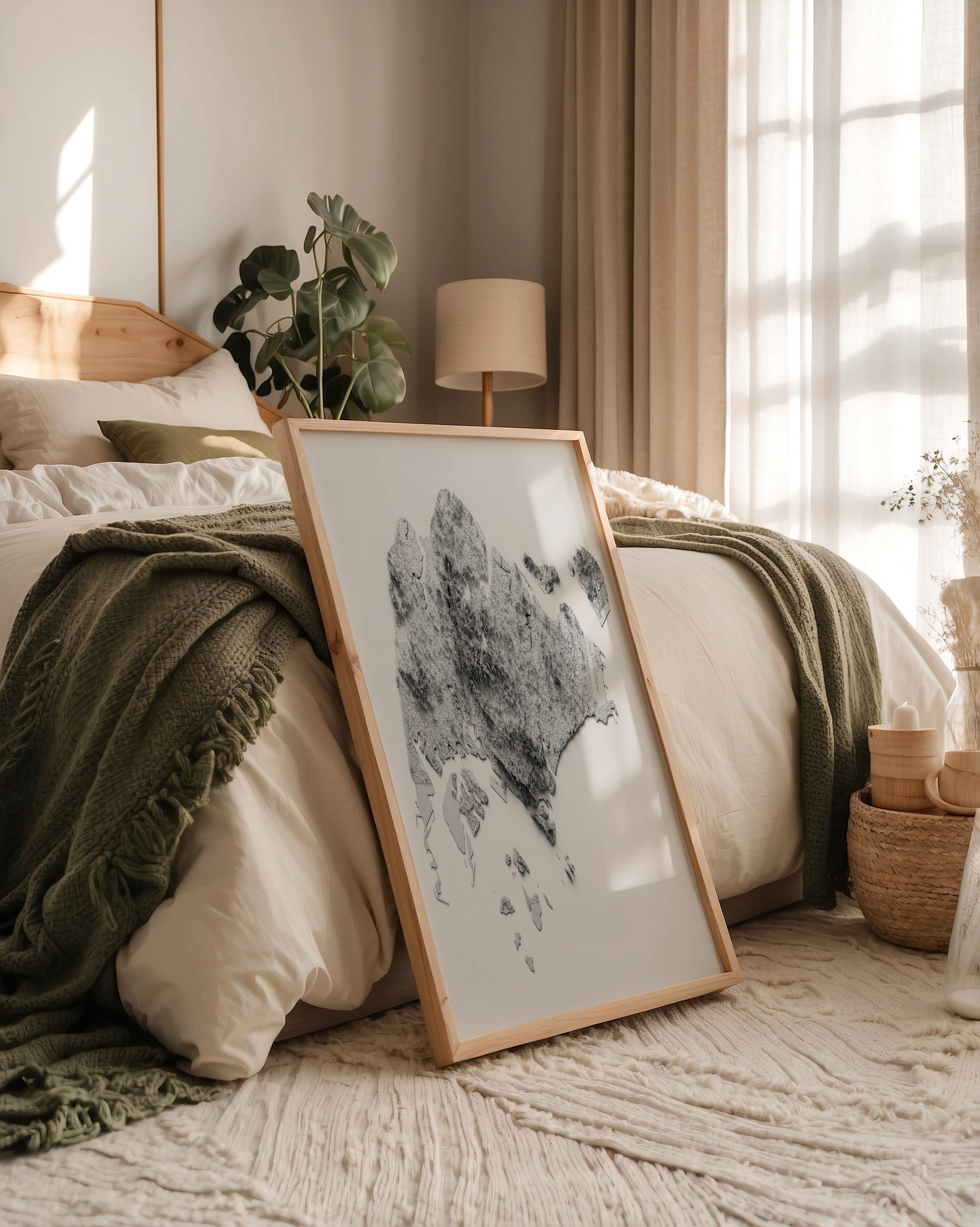 Inselrelief Textur Grau