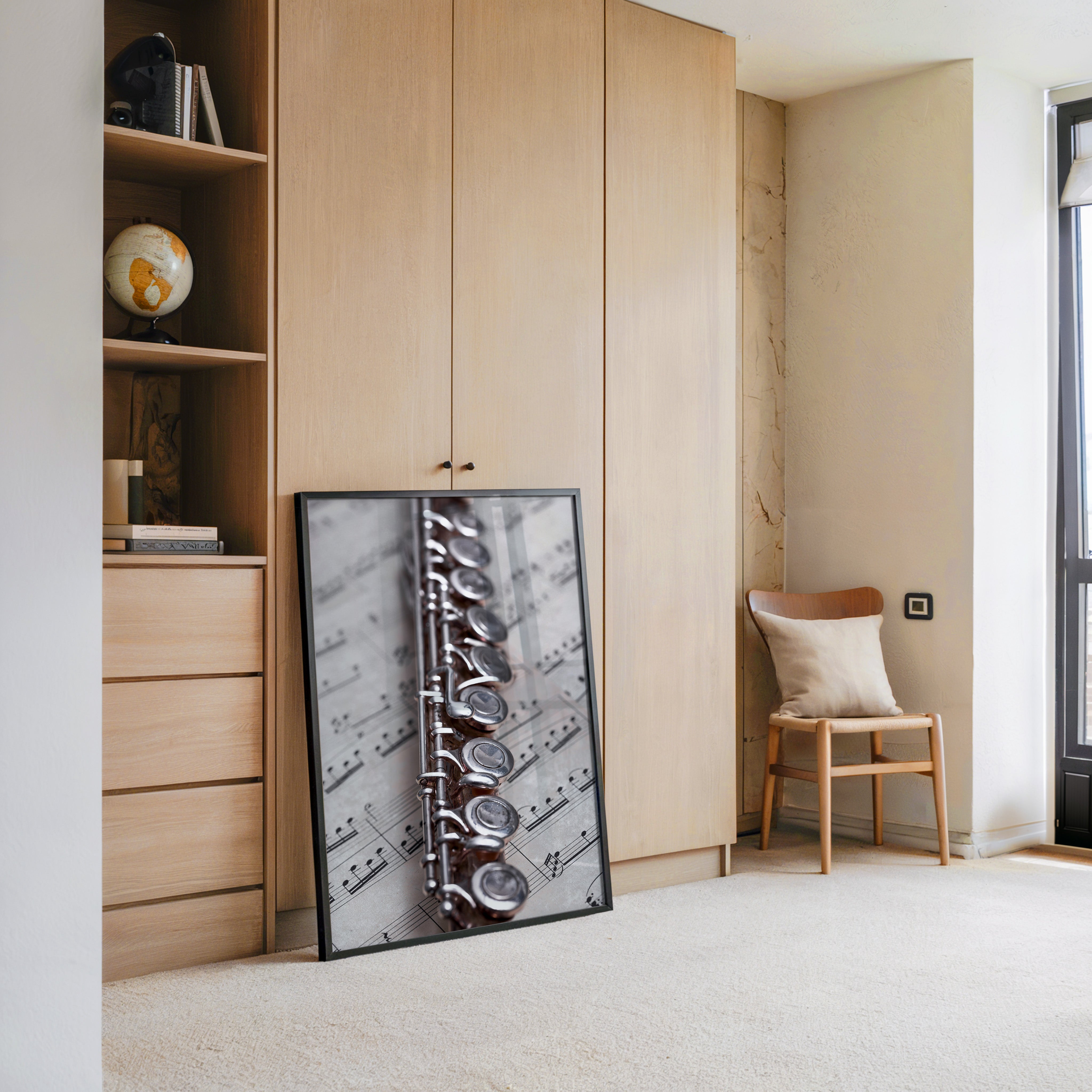 Querflöte auf Notenblatt