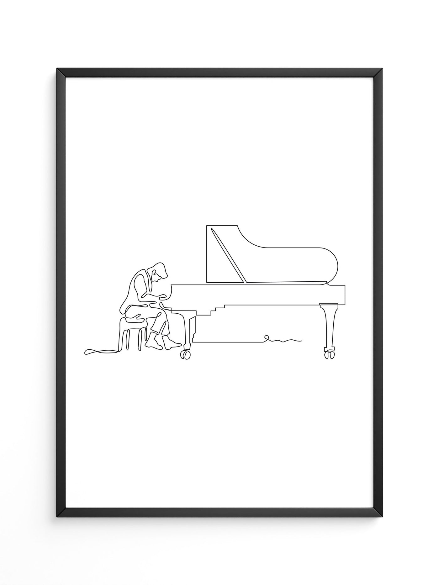 Pianist am Flügel Linienkunst