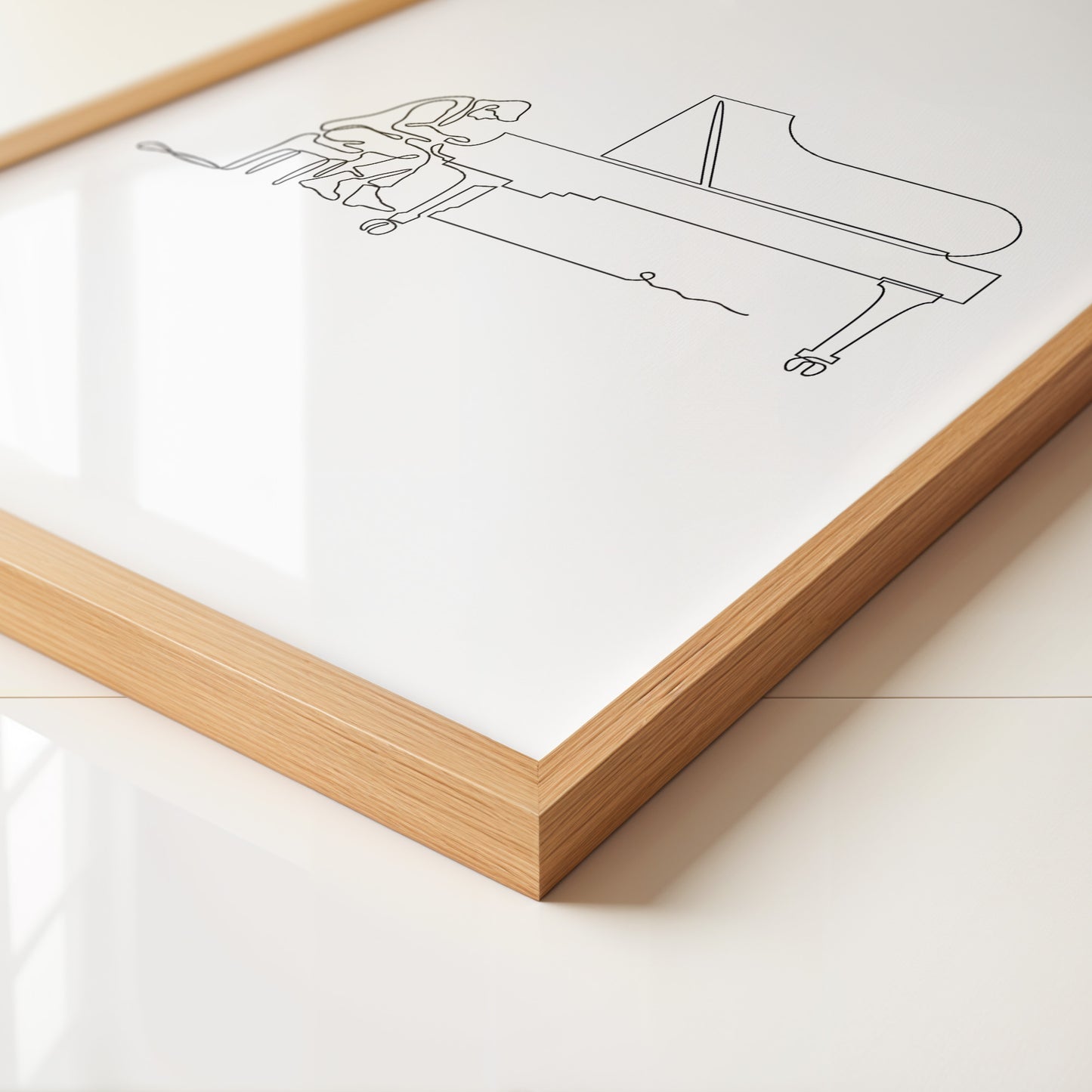 Pianist am Flügel Linienkunst
