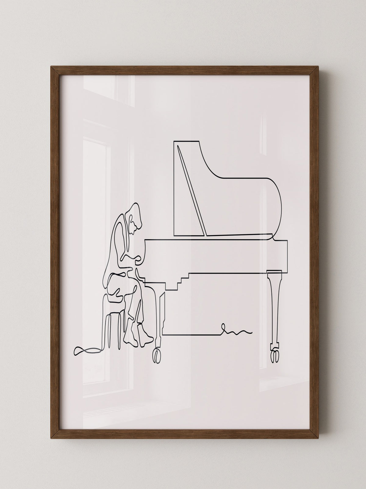 Pianist Linienzeichnung minimalistisch