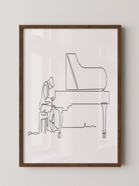Pianist Linienzeichnung minimalistisch