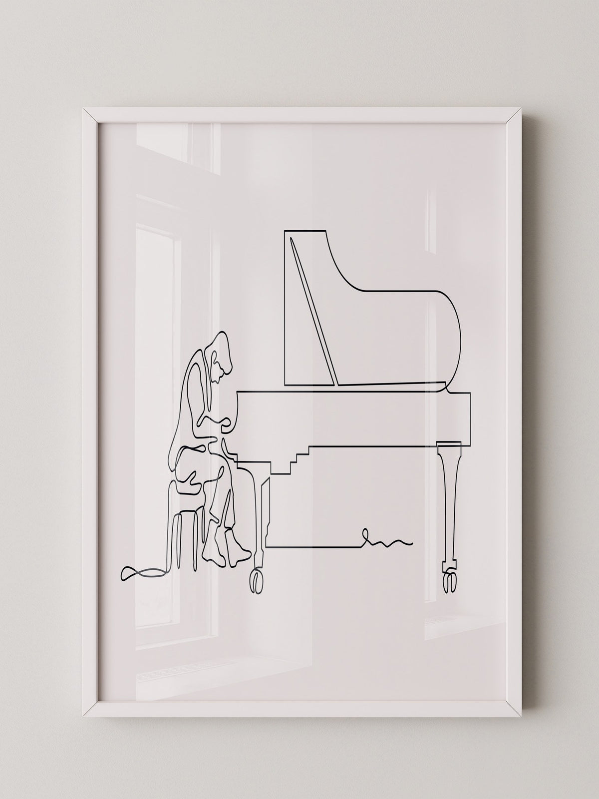 Pianist Linienzeichnung minimalistisch