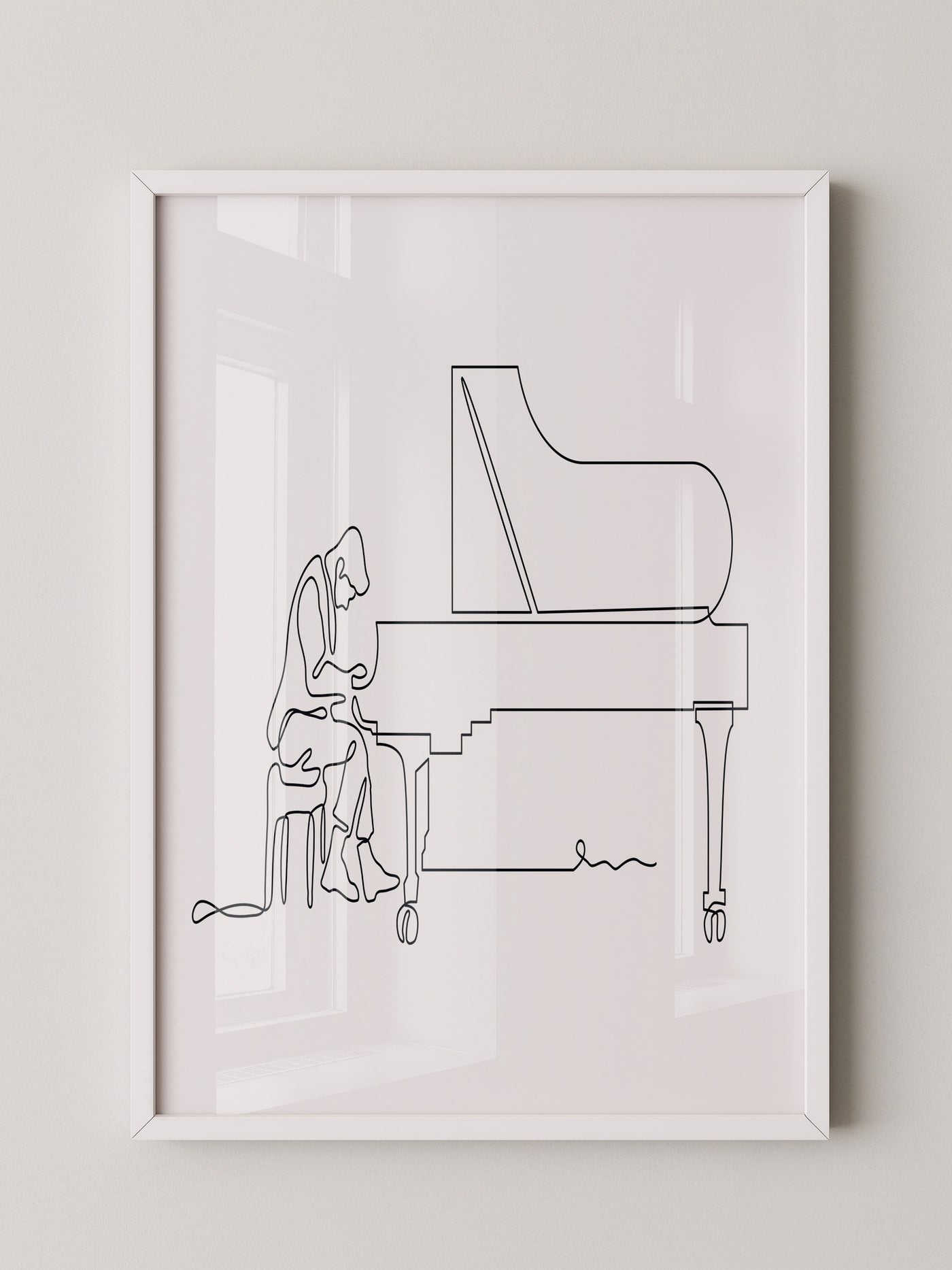 Pianist Linienzeichnung minimalistisch
