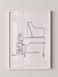 Pianist Linienzeichnung minimalistisch