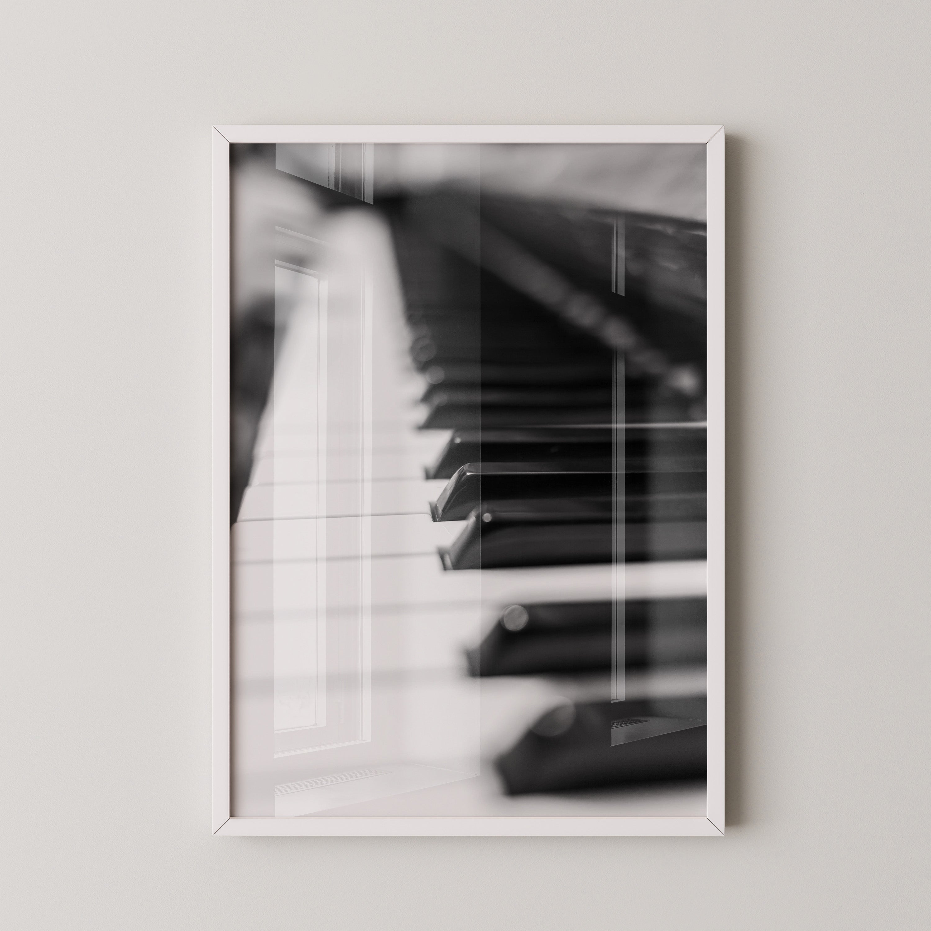 Pianotasten Unschärfe Schwarzweiß