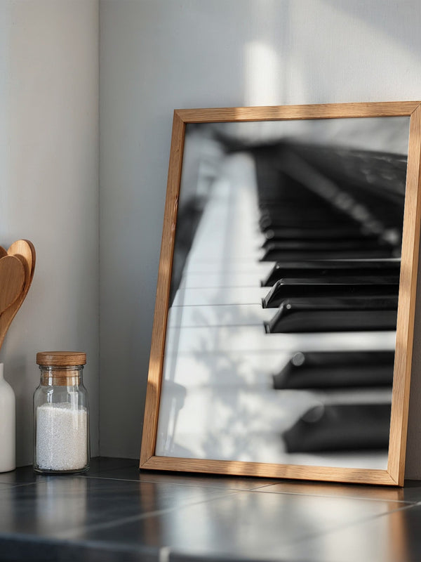 Pianotasten Unschärfe Schwarzweiß