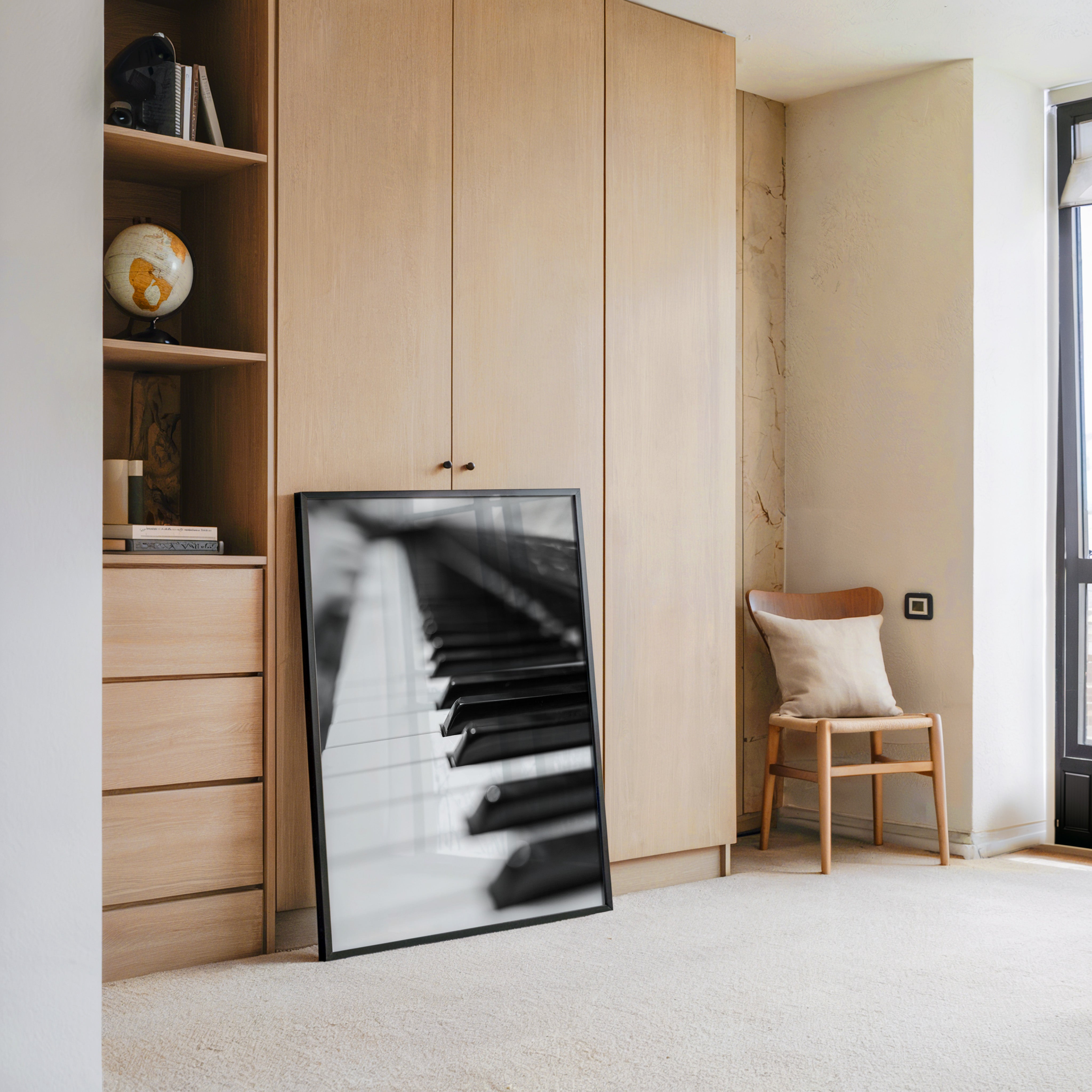 Pianotasten Unschärfe Schwarzweiß