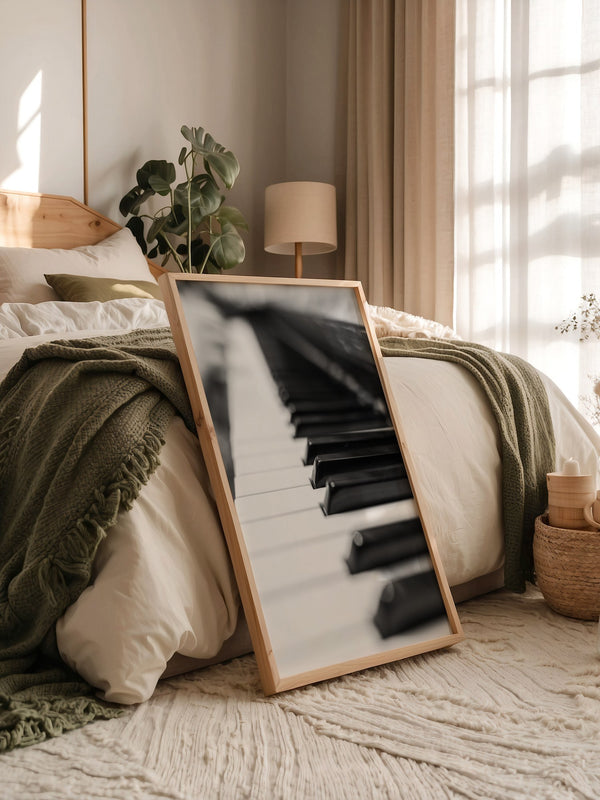 Pianotasten Unschärfe Schwarzweiß