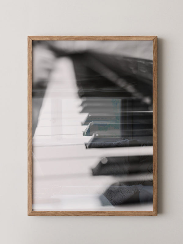 Pianotasten Unschärfe Schwarzweiß