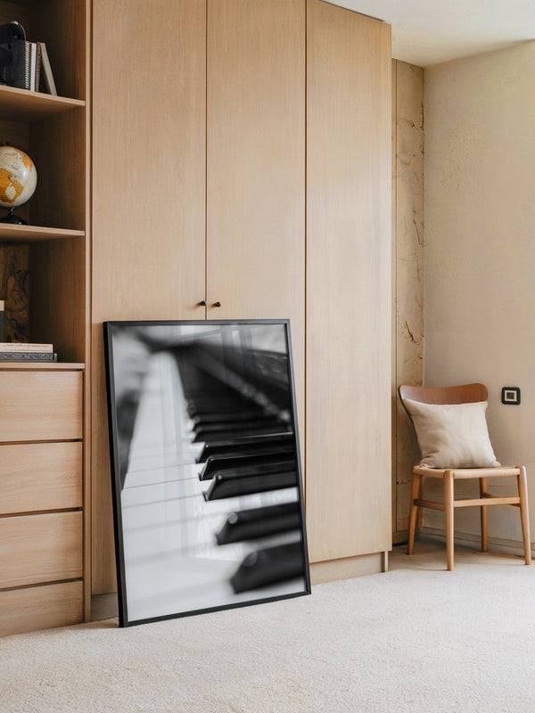 Pianotasten Unschärfe Schwarzweiß