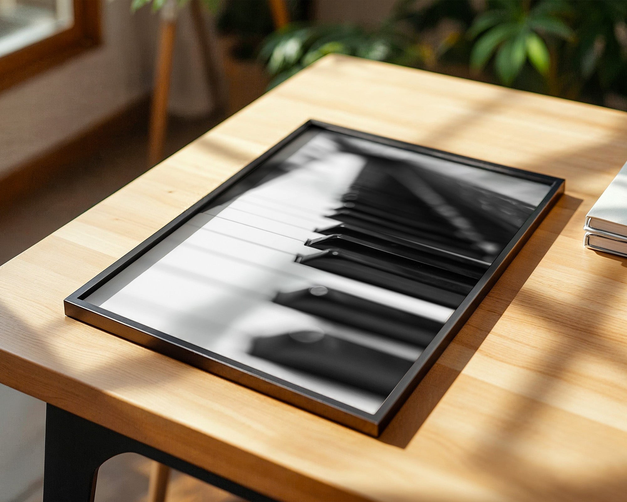 Pianotasten Unschärfe Schwarzweiß