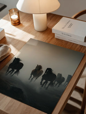 Pferde Galopp Nebelstimmung