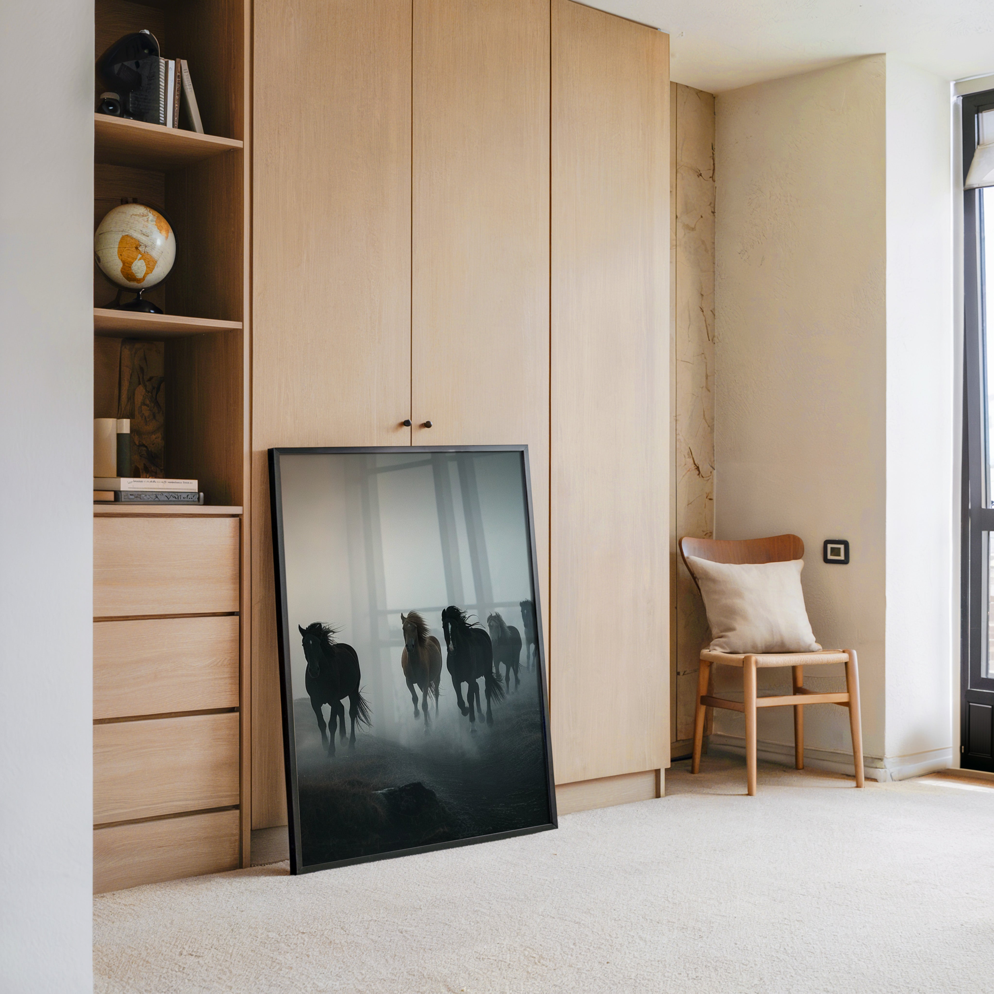 Pferde Galopp Nebelstimmung