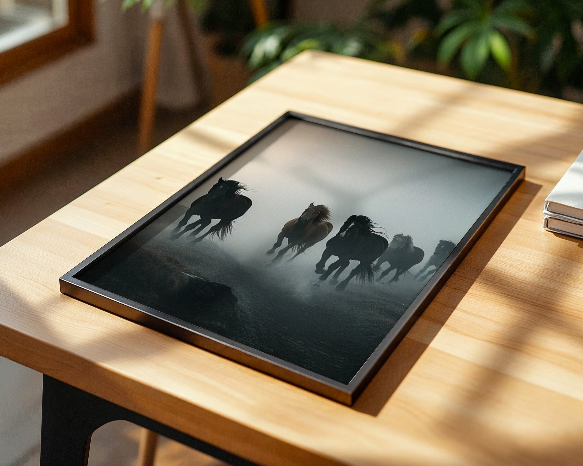 Pferde Galopp Nebelstimmung