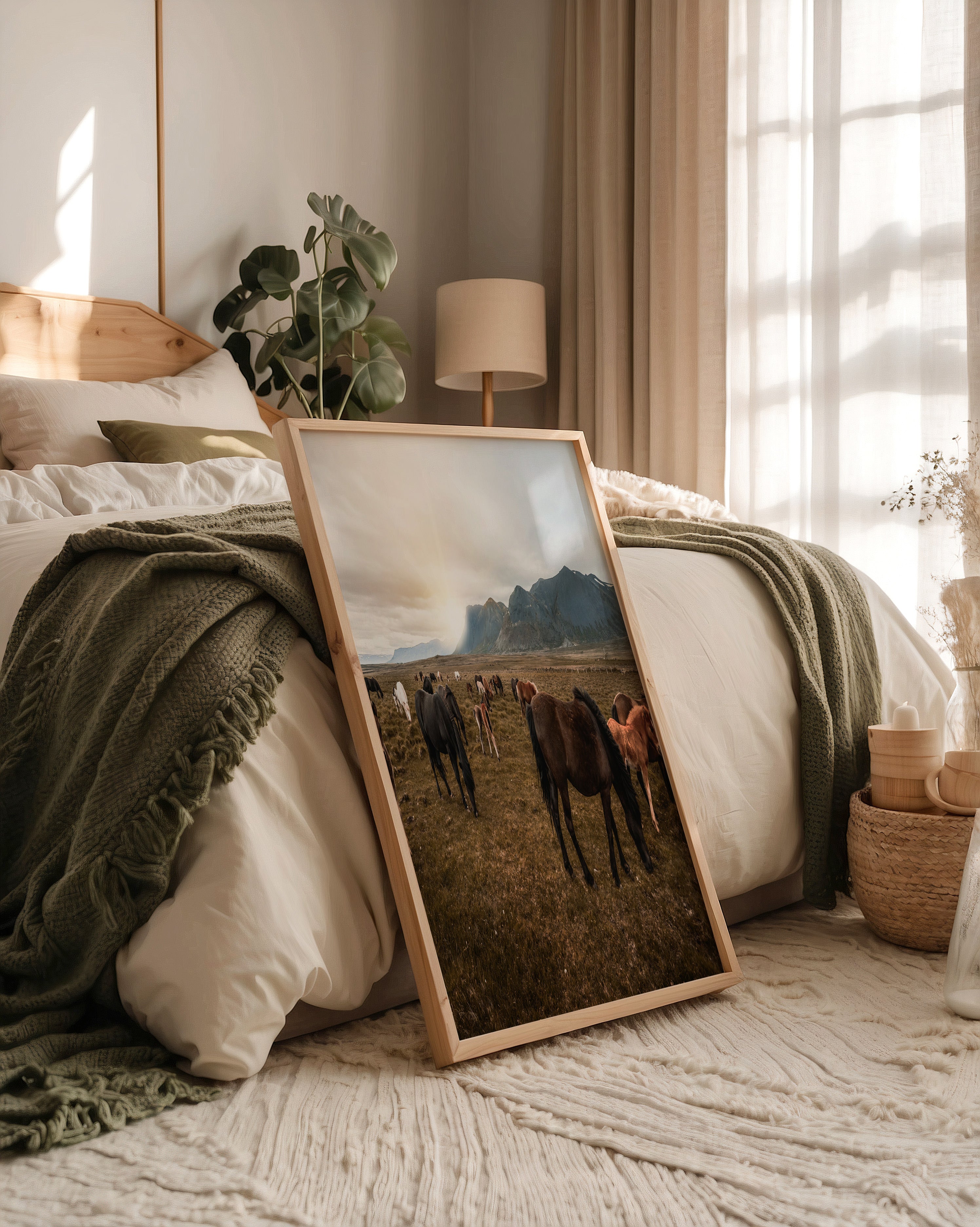 Islandpferde Weite Sonnenuntergang