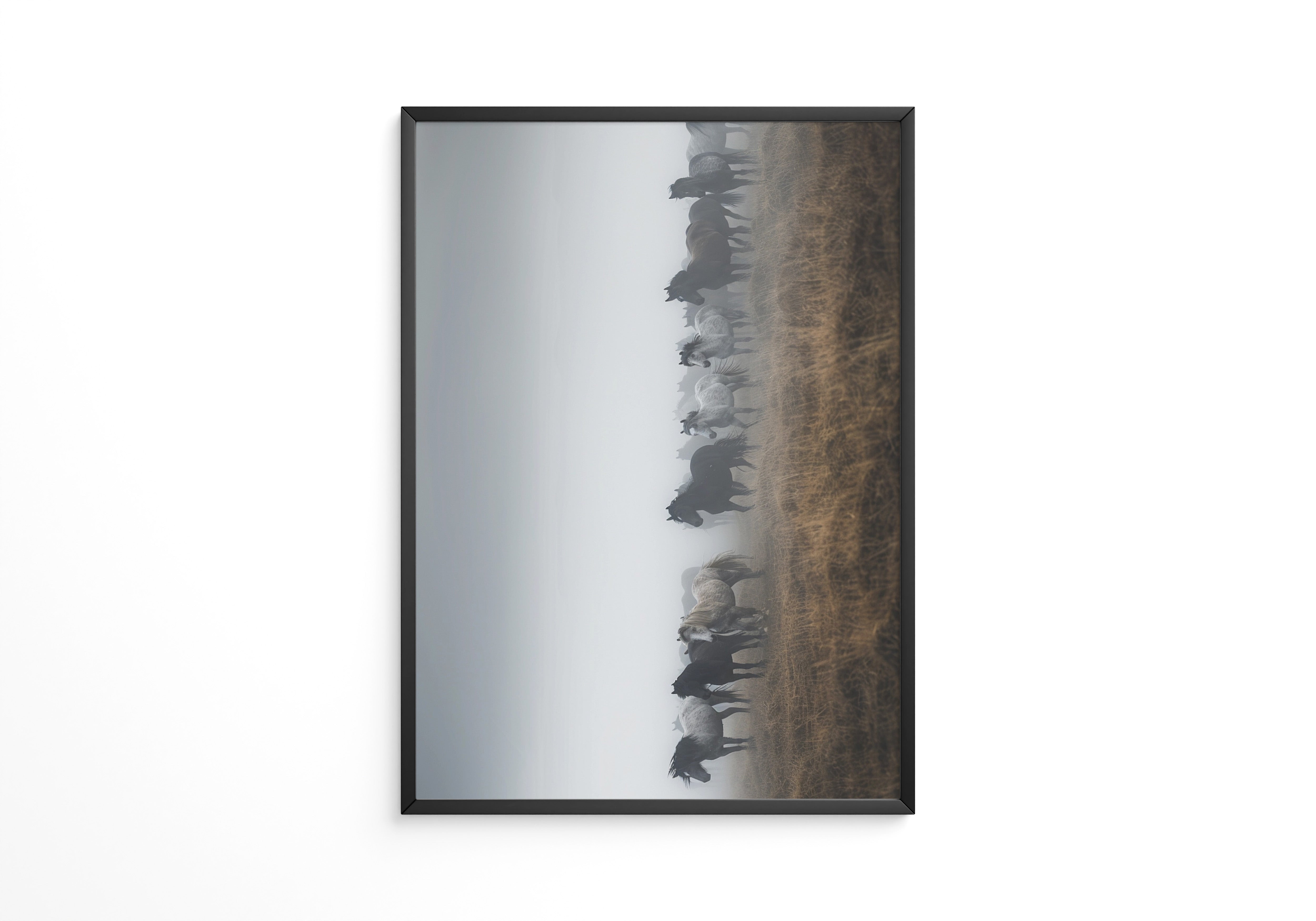 Wildpferde Nebelpanorama