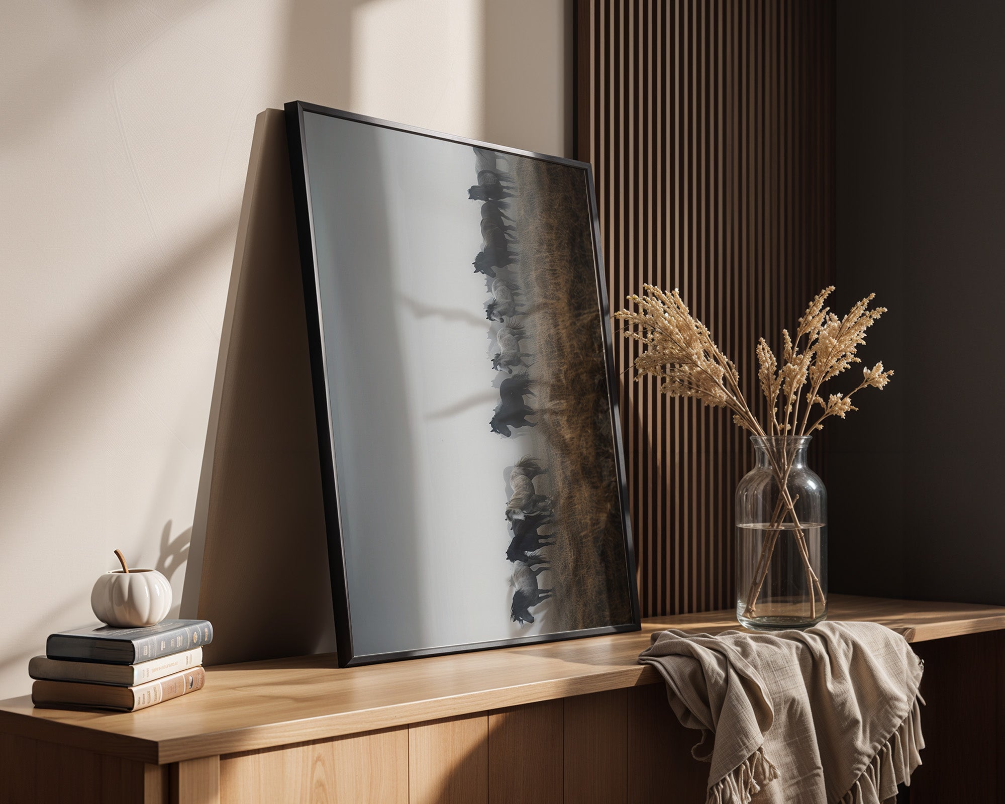 Wildpferde Nebelpanorama