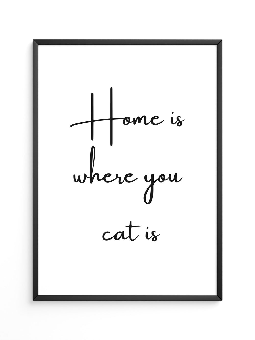 Schriftzug Zuhause Katze Liebe