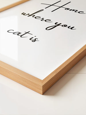 Schriftzug Zuhause Katze Liebe