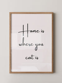 Schriftzug Zuhause Katze Liebe