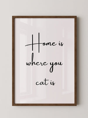 Schriftzug Zuhause Katze Liebe