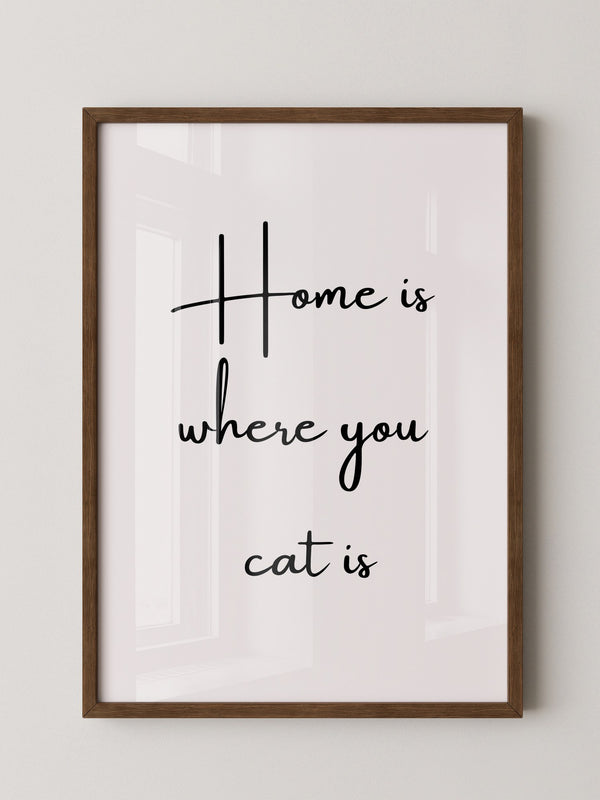 Schriftzug Zuhause Katze Liebe