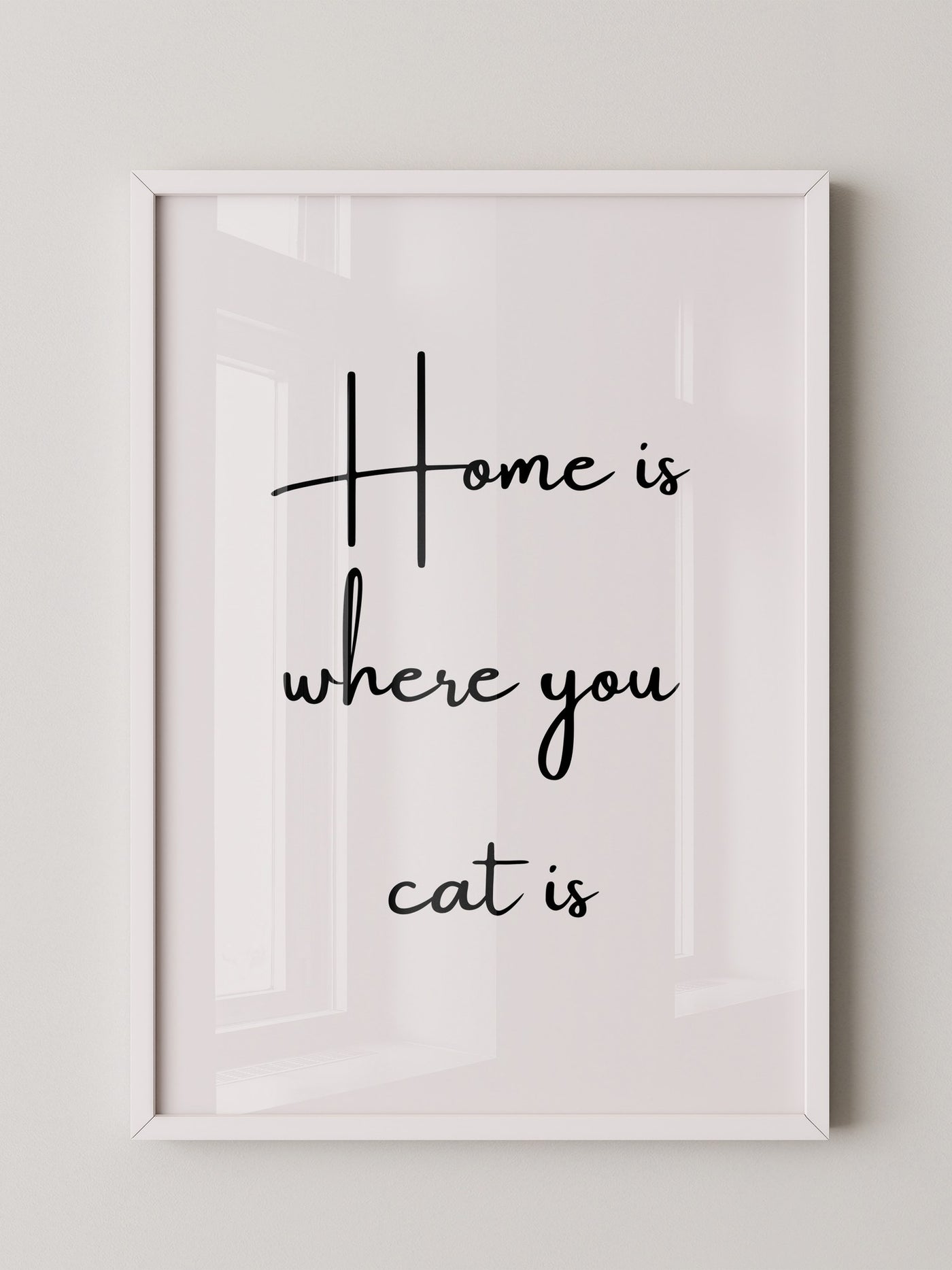 Schriftzug Zuhause Katze Liebe
