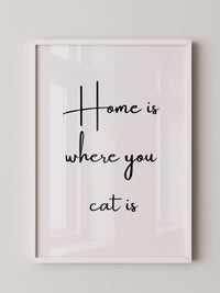 Schriftzug Zuhause Katze Liebe